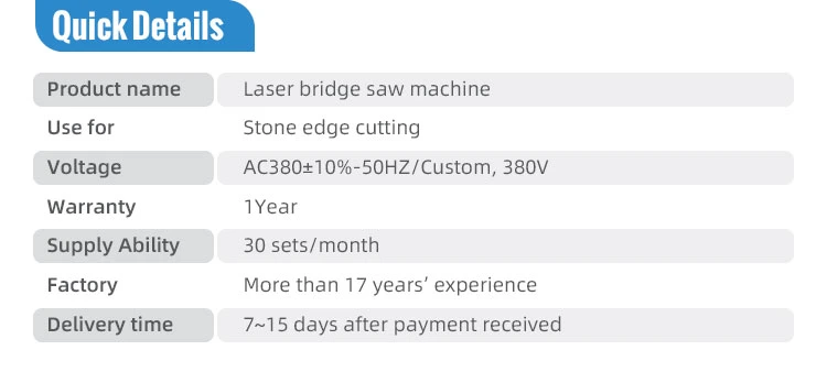 Laser Bridge Saw Machine 3 Axis Infrared Bridge Saw Tile Cutter Granite Marble Quartz Slab Laser CNC Stone Cutting Machine