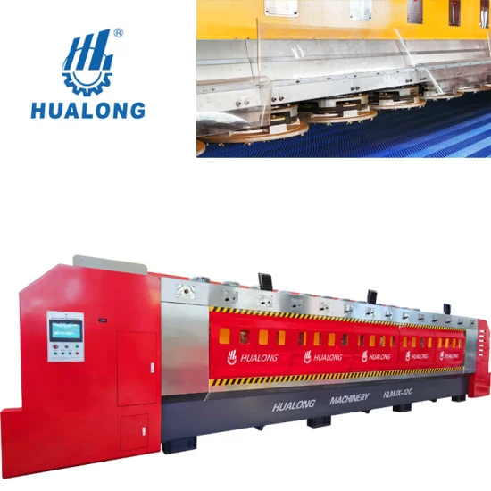 High Quality Hualong Machinery Hlmjx-12c 12 Heads Fully-Automatic Disk Head Line Stone Polishing Machine for Sale for Granite in Algeria